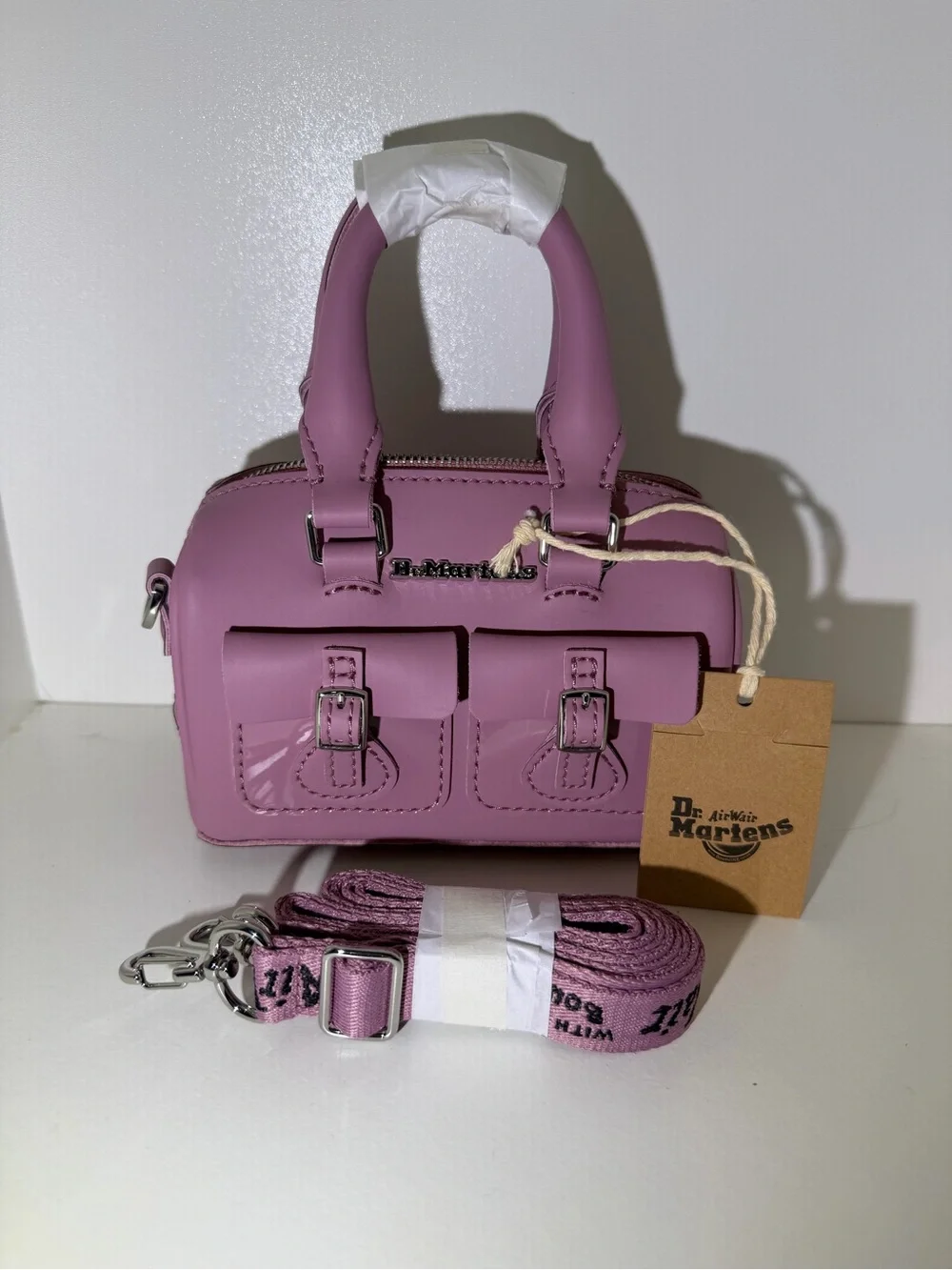 Dr. Martens Mauve Mini Leather Satchel with Detachable Strap - Picture 1 of 5